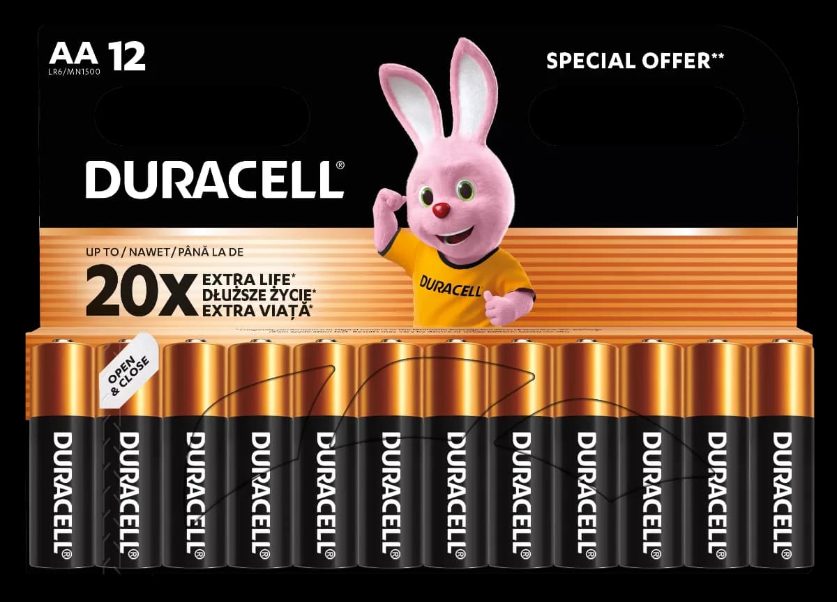 BATERIE ALKALICZNE DURACELL TYP AA 12SZT