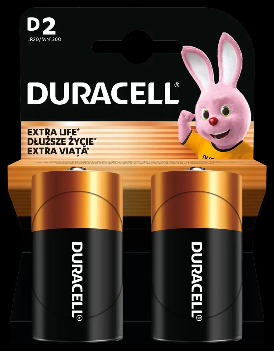 BATERIE ALKALICZNE DURACELL TYP D 2SZT