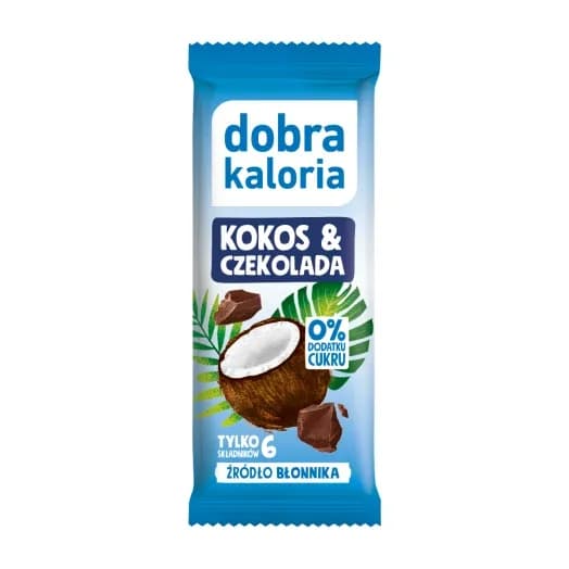 Baton dobra kaloria kokos i czekolada