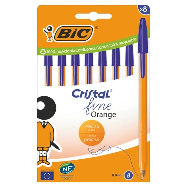 BIC Długopisy niebieskie Orange Original Fine 8szt