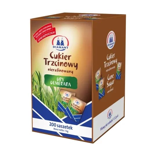 Cukier trzcinowy w saszetkach (200 szt x 5 g)