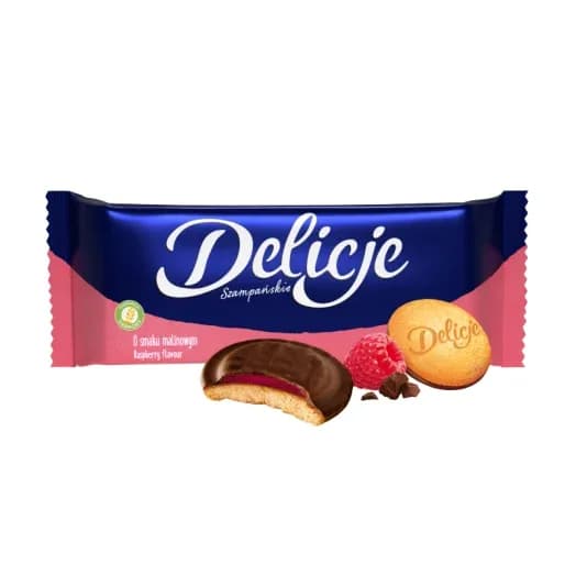 DELICJE SZAMPAŃSKIE Biszkopty z galaretką malinową