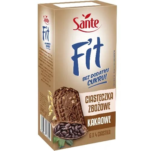 Fit Ciasteczka Zbożowe kakowe Bez Dodatku Cukru 300g