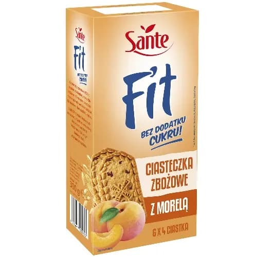 Fit Ciasteczka Zbożowe z Morelą Bez Dodatku Cukru 300g