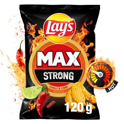 LAY'S MAX Strong Chipsy karbowane o smaku ostrego chilli i limonki