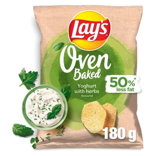 LAY'S Oven Baked Pieczone chipsy o smaku jogurtu z ziołami