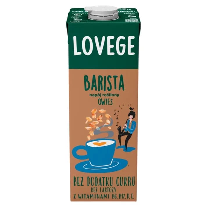LOVEGE Barista napój owsiany bez cukru 1 L