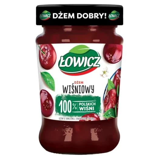 ŁOWICZ Dżem wiśniowy niskosłodzony 280g