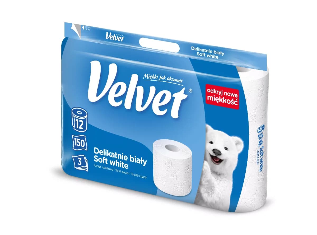 Papier toaletowy VELVET delikatnie biały