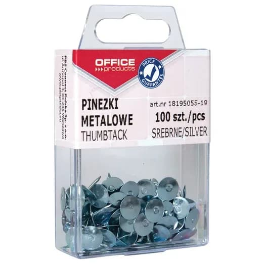 Pinezki metalowe 100szt srebrne